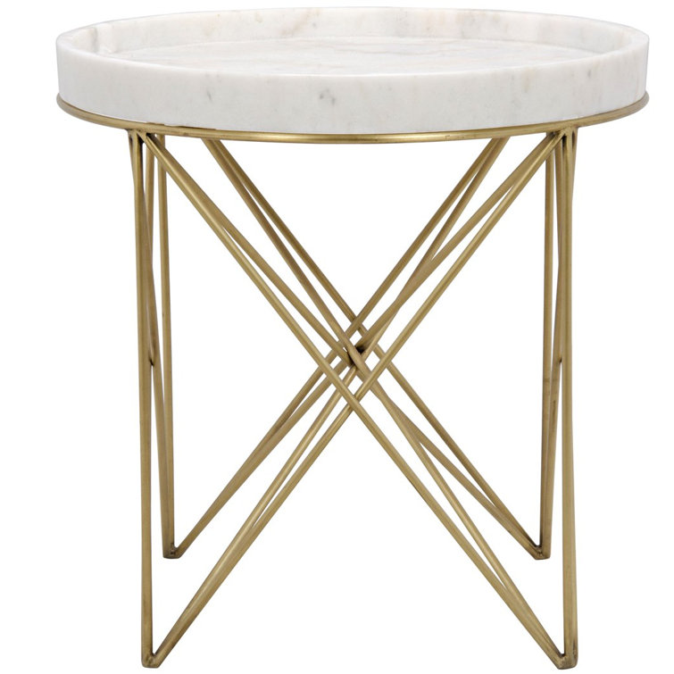 Noir Prisma 24.5'' Tall Cross Legs End Table Wayfair